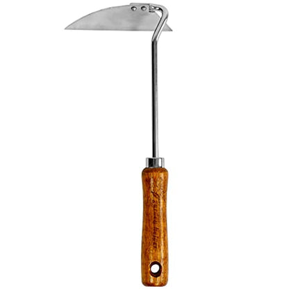Japanese Weeding Tool Nejiri Gama Weeding Hoe Sharp Japanese Steel with Wood Handle, Nejiri Gama Weeding Sickle, Made in Japan, Hand Weeder Tool for Garden, Silver - color: Brown Nejiri Gama