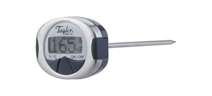 Taylor Pro Instant Read Digital Food Thermometer – Stainless Steel Probe with 0.4" Dot Matrix Display, -58°F to 448°F Temperature Range for BBQ, Baking & Candy Making (Steel/Black) - color: No Color