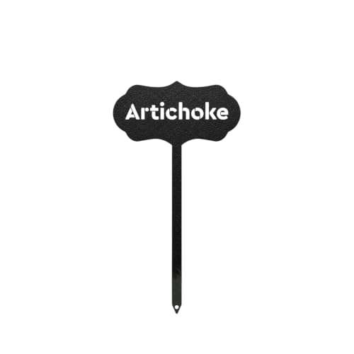 RealSteel Metal Seed & Plant Markers – Elegant Indoor & Outdoor Garden Stakes – Durable Herb, Vegetable & Fruit Plant Labels for Pots, Raised Beds & Greenhouse – Farmhouse Garden Gift - (Artichoke) - style: ARTICHOKE