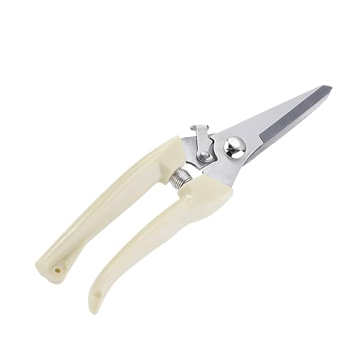 Straight Blade Stainless Steel Pruning Shears for Garden - Rust Resistant Branch Cutter with Non-Slip PP Handle - color: Beige, size: Straight mouth