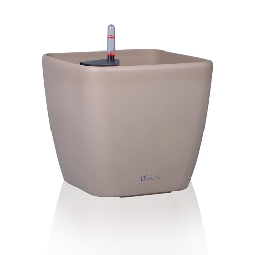 Dexceder 9x8 Self Watering Planter (Taupe Matte) - color: Taupe, size: 9x8