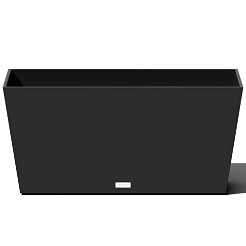 Veradek Pure Series Midori Planter - Wide Outdoor Planter - color: Black, size: 31 inch