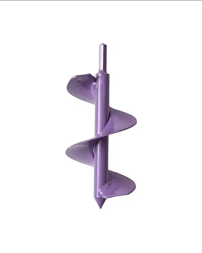 Power Planter Bulb Auger & Bedding Plant Tool - 3"x7" Garden Auger Drill Bit with 3/8" Non-Slip Hex Drive, Hand-Welded Planting Auger Gardening Drill, Earth Auger Digging Tools, Up to 6" Deep (Purple) - color: Purple