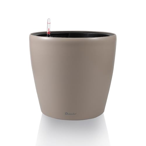 Dexceder 9x8 Self Watering Planter (Taupe Matte) - color: Taupe, size: 9x8