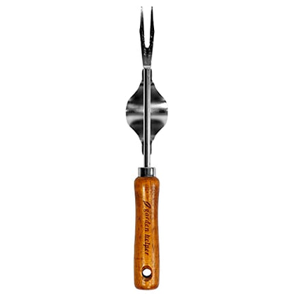Weed Puller Heavy Duty Japanese Steel with Wood Handle, Hand Weeding Tool, Manual Weeder for Garden, Quick and Easy Weed Pull Tool, Made in Japan, Silver - color: Brown Weed Puller