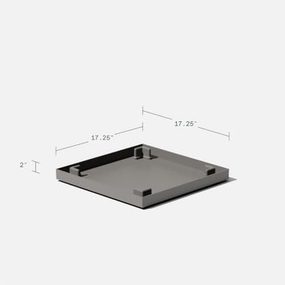Veradek Block Series Cube Planter & Drip Tray - Square Outdoor Planter Set - color: Gray, size: Small - with saucer