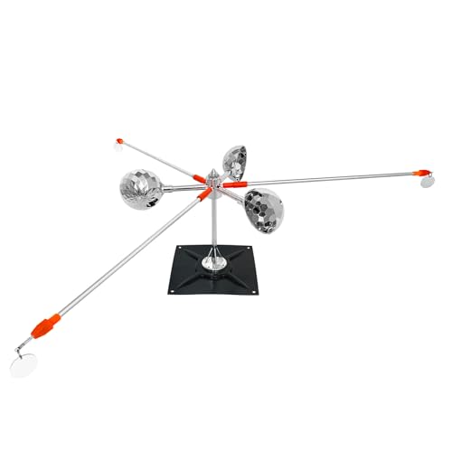 Bird Scarer Reflective Device for Outside Spinning Deterrent - color: Silver - with Base and Pole