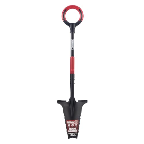 Root Slayer RS220 Heavy Duty Garden Shovel, Serrated Blade, Black - color: Black, size: Large