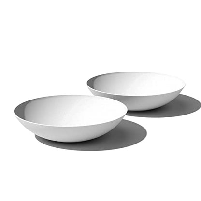 Veradek Mason Series Lane Bowl - Large Outdoor Bowl Planter - color: White, size: 8"H x 32"DIA 2PK