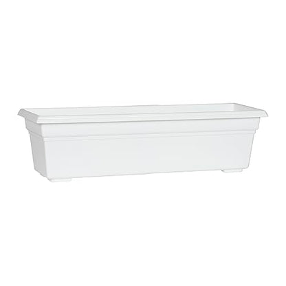 Root & Vessel 16242 Countryside Flower Box Planter, White, 24-Inch - color: White, size: 24 Inch