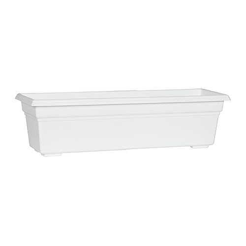 Root & Vessel 16242 Countryside Flower Box Planter, White, 24-Inch - color: White, size: 24 Inch