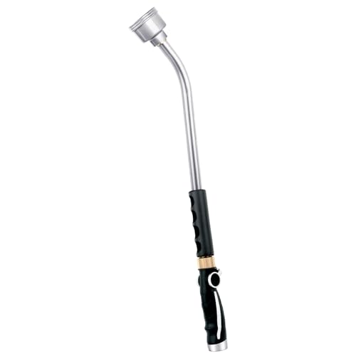 RESTMO Long Watering Wand, 24 Inches Gentle Soft Full Shower Sprayer Wand - color: Silver