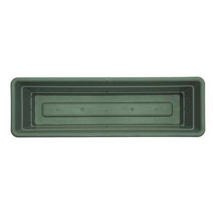 Bloem Dura Cotta 18" Plastic Window Box Planter with Saucer, Basil