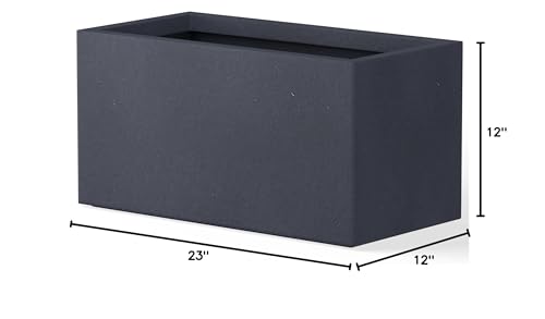 Kante Rectangular Charcoal Concrete Planter 23" L 12" H Home & Outdoor - color: Charcoal, size: 23.2"x12"x11.8"