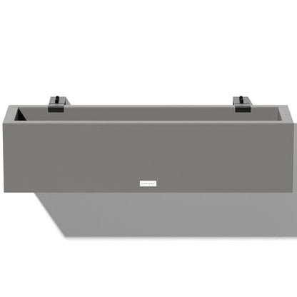 Veradek Block Series Railing Planter - Outdoor Window Box with Bracket - color: Gray