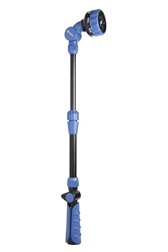 with Corvid Adjustable Thumb Control Garden Watering Wand, 19-24 Inch Telescoping Hose Nozzle 8 Spray Patterns, Heavy-Duty Zinc & Aluminum for Precise Watering and Cleaning
