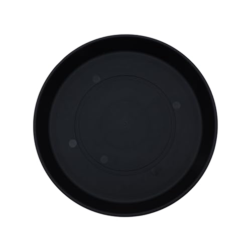 The HC Companies Round Prima Flower Pot Saucers - Plastic Plant Saucer for Outdoors & Indoors - Traditional Plant Pot Trays for Water Drainage -Durable Plant Tray (21-inch Black, Pack of 1) - color: Black, size: 21", style: Pack of 1
