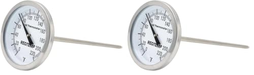 REOTEMP K82-3 Soil Thermometer, 5 Inch Stem, Waterproof, for Seeding and Transplanting Garden Temperature Measurement, 0-220 Fahrenheit (Pack of 2) - size: 5 Inches (Pack of 2)