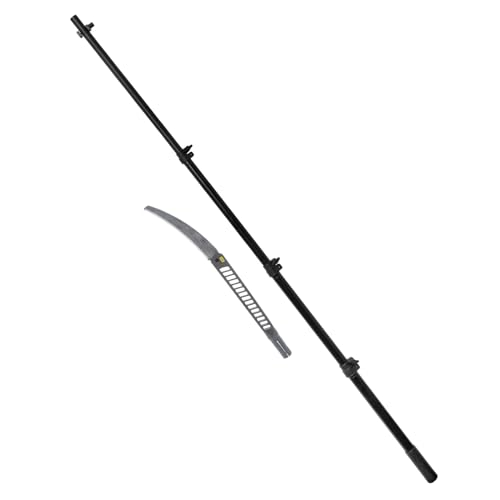 Hawk Ranger 8ft Pole Saw with 11" High Carbon Steel SK5 Blade & Lightweight Aluminum Pole | Extendable Rugged Corrosion-Resistant Folding Hand Saw for Tree Trimming