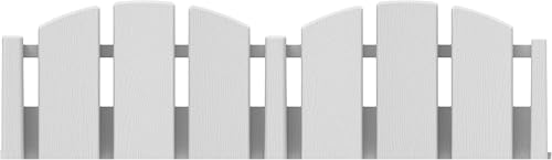 EASYFLEX No-Dig Garden Edging White Adirondack Wood-Look | 4.5 Inch Tall | Decorative | With Anchoring Spikes | 15 Foot Kit, Pack of 6 - color: White, size: 15 Foot (Pack of 6)