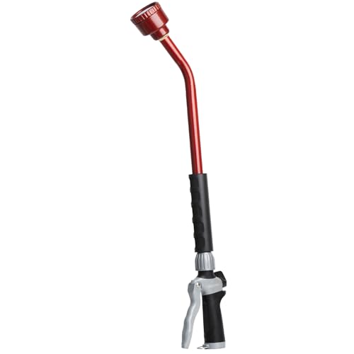 RESTMO 24 Inches Long Watering Wand for Garden Hose, Full Shower Spray Wand - color: Red