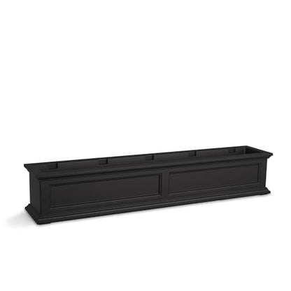 Mayne Fairfield 60in Self-Watering Rectangular Window Box Planter, Black - color: Black, size: 60in