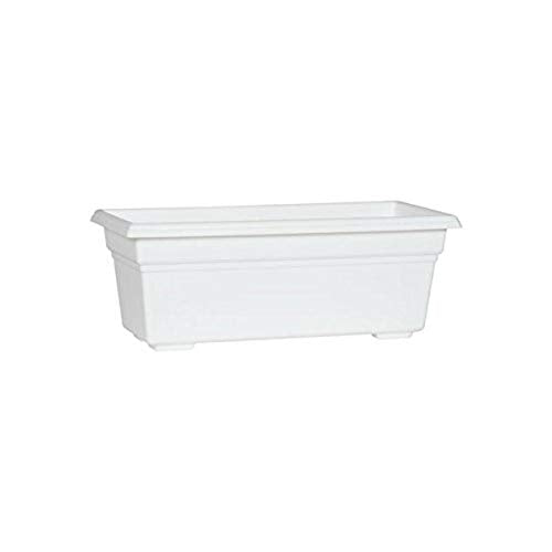 Root & Vessel 16192, White, Countryside Flower Box Planter, 18-Inch - color: White, size: 18 Inch