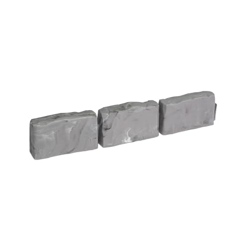 EasyFlex No-Dig Landscape Edging with Anchoring Spikes, 2.7 in. Tall Decorative Stone-Look Garden Border, 60 Foot Kit, Slate Gray - color: Slate Gray, size: 60 Foot