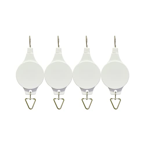 Pack Plant Hook Pulley, Retractable Plant Hanger Easy Reach Hanging Flower Basket for Garden Baskets Pots and Birds Feeder Hang High up and Pull Down to Water Or Feed (White 4Pack) - color: White 4pack