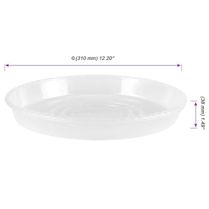 JOIKIT 20 Pack 12 Inch Plant Saucers, Clear Plastic Flower Pot Saucer, Plant Trays Pot Tray for Indoor Outdoor Planters Potted Plants