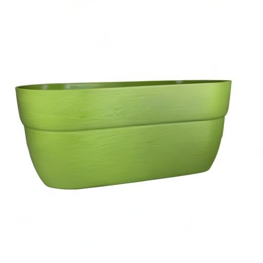 Emsco Group Bloomers Rail Planter, 24" Weatherproof Resin Deck & Balcony Planter with Drainage – Fits 2x4 & 2x6 Rails – Sage Green - color: Sage Green, size: 24.3 × 10.5 × 9.5 inches