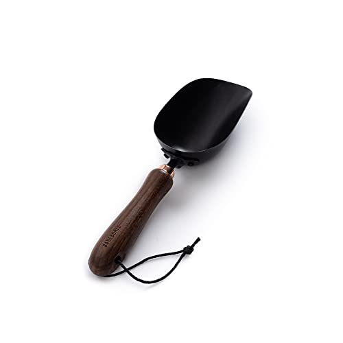Barebones Garden Scoop - Garden Spoon - Stainless Steel Small Hand Shovel for Transplanting, Digging, and Planting - Great Home Gardening Hand Tools (Walnut/Black) - color: Walnut/Black, size: Garden Scoop