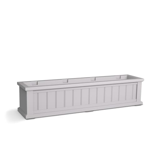 Mayne Cape Cod 4ft Window Box - White - 48in L x 11in W x 10.8in H - Polyethylene - Built-in Water Reservoir (4841-W) - color: White