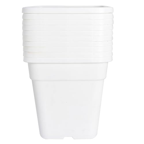 10 Pack 3 Gallon White Square Planter Nursery Pot for Indoor Outdoor Vegetables Succulents