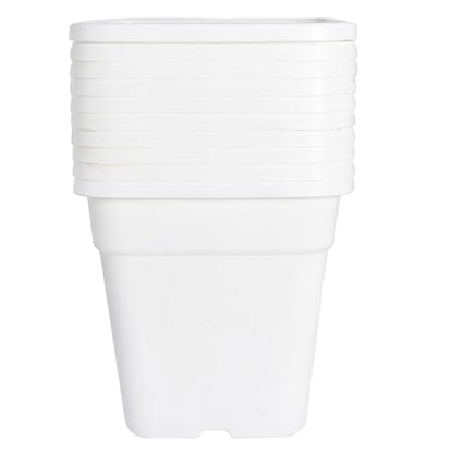 10 Pack 3 Gallon White Square Planter Nursery Pot for Indoor Outdoor Vegetables Succulents