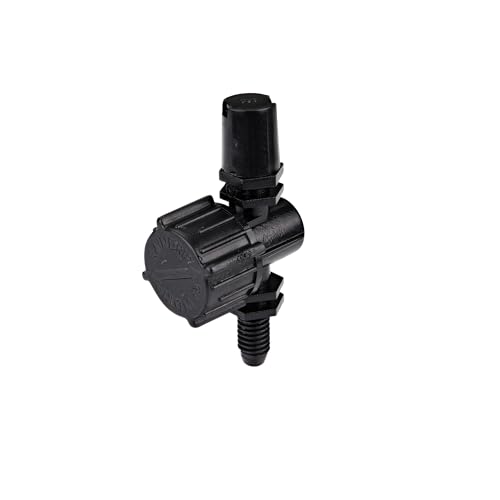 Raindrip R198CT, Adjustable Flow Micro Sprinkler, Bow-Tie Pattern, Fan Spray, with 10-32 Threaded Inlet, Drip Irrigation Emitters for Drip Irrigation Gardening Systems, 5-Pack, Black