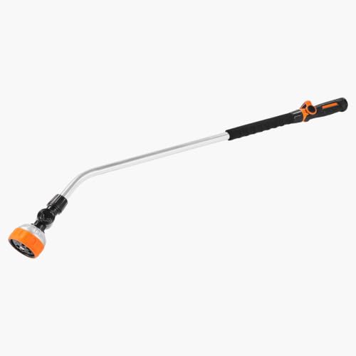 36in Heavy Duty Garden Hose Wand with 8 Spray Patterns and 180° Swivel Head, Aluminum Alloy Nozzle with On/Off Thumb Control for Lawns, Patios, Cars, and Pets