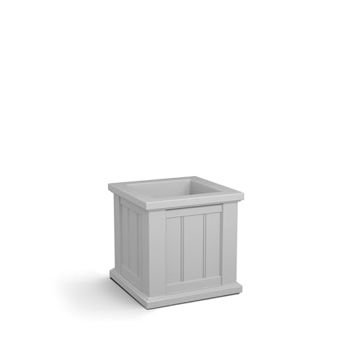 Mayne Cape Cod 14in Self-Watering Square Planter, White - color: White, size: 14in