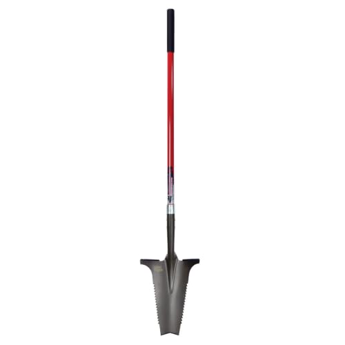 Root Slayer 22511 XL Garden Shovel, Serrated Blade, Fiberglass Shaft, Red - color: Red, size: XL