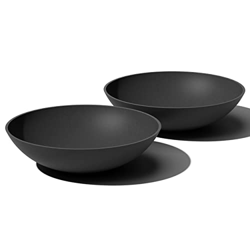 Veradek Mason Series Lane Bowl - Large Outdoor Bowl Planter - color: Black, size: 6"H x 24"DIA 2PK