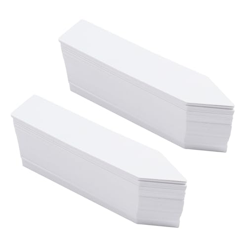 Quluxe 200 Pcs 4" Plastic Nursery Plant Labels Stakes Name Tags White Planting Sticks for Outdoor Garden - size: 4"x0.8"