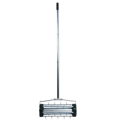 Rolling Lawn Aerator, Heavy Duty Push Tine Spike Aerator Gardening Tool with 3-Piece Long Steel Handle and Rolling Spikes, Manual Rotary Soil Lawn Aeration for Garden Yard Patio