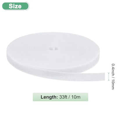 M METERXITY 1-Roll Garden Plant Tape, 33 ft x 0.4 in Garden Hook and Loop Plant Ties Multi-Purpose Use Adjustable and Reusable Twist Wire Tape for Plants/Flowers/Vines [White] - color: White, size: 33 ft x 0.4 in