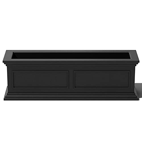 Veradek Brixton Series Window Box Planter - Rectangular Outdoor Planter - color: Black, size: 11"H x 11"W x 36"L