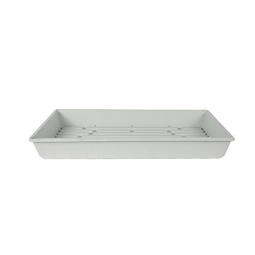 SUNPACK 10" x 20" Mega Plastic Seed Starting Tray, White, 2.5" - No Drainage Holes, Ideal for Greenhouses or Indoor Gardening - Made of Thick, Strong Plastic - color: White
