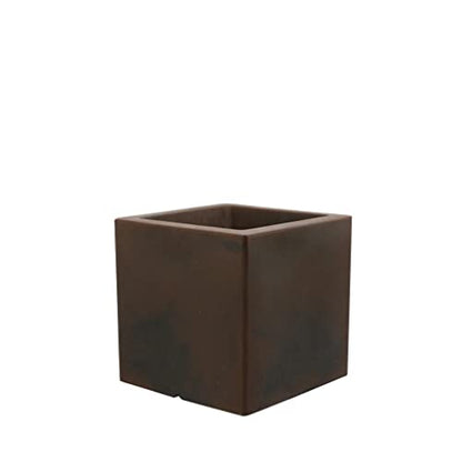 ECOBO 11.8 inches Eco-Friendly Square Pot Planter, Bloco Indoor/Outdoor use, Durable, Versatile & Lightweight, Designed by Brazilian Artisans, Contemporary All-Weather Design – Brown - color: Brown