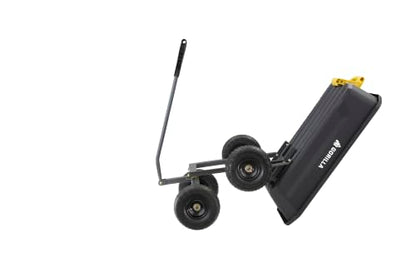 Gorilla Carts Dump Garden Cart, 4 Cu Ft, 600 lb Capacity, No-Flat Tires - size: 4-Cubic Feet