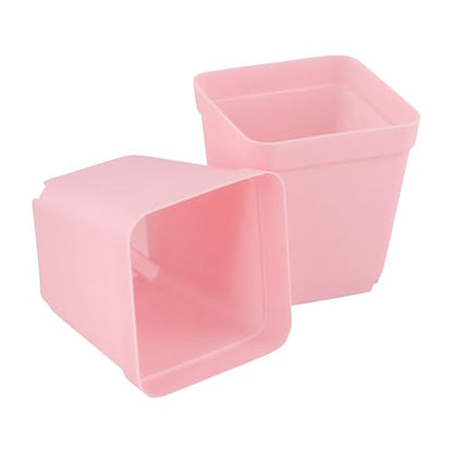 150 PCS 2.8 Inch Square Nursery Plant Pots, Plastic Plant Seedling Pots with Drainage Holes, Pink Plant Seedling Pots for Starting Seedlings or Garden Plant