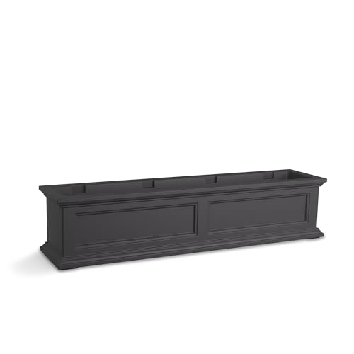 Mayne Fairfield 48in Self-Watering Rectangular Window Box Planter, Gray - color: Graphite Grey, size: 48in