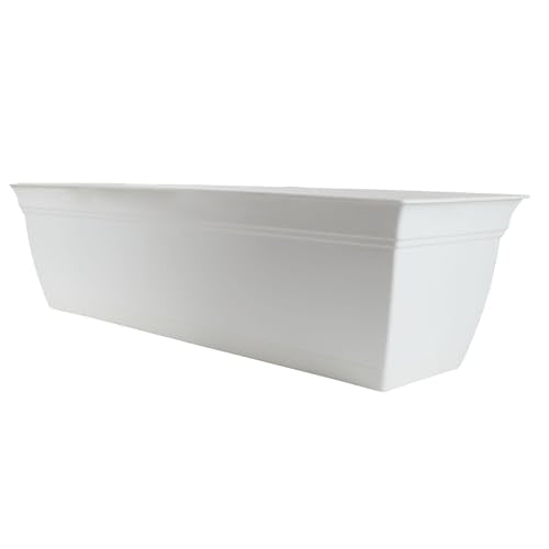 The HC Companies 24" Eclipse PlasticWindow Box 7.76"x24"x6.57" in White Color - color: White, size: 24"